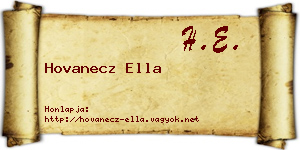 Hovanecz Ella névjegykártya